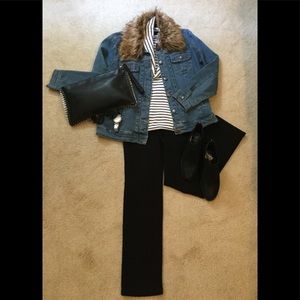 Denim Jacket W/ Removable Faux Fur Collar